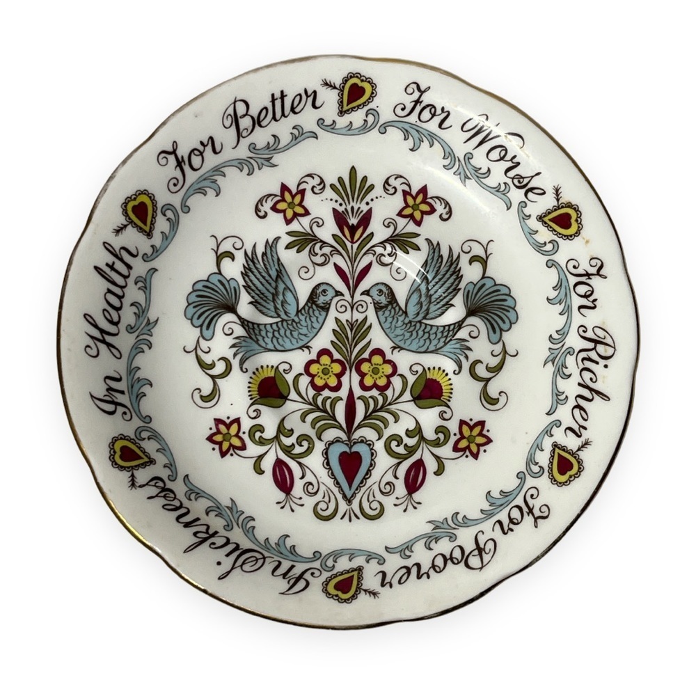 Paragon Happy Wedding Anniversary Saucer Bone China England‎ Commemorative Plate